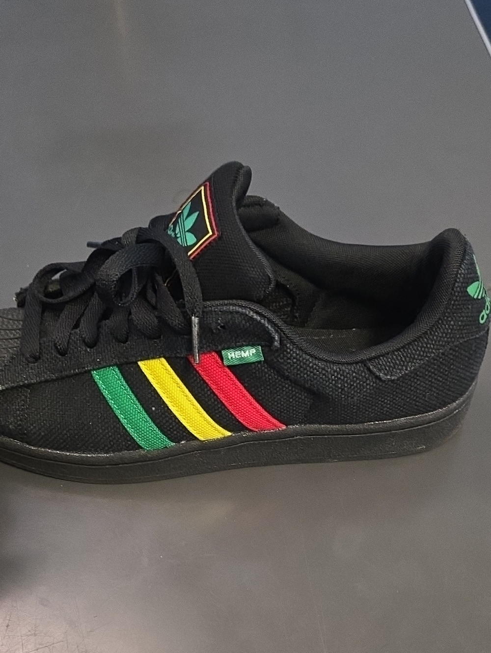 RARE adidas Black Sneakers with Green, Yellow & Red Accents - Picture 2 of 8
